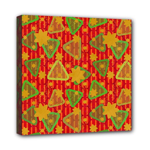 Illustration Background Abstract Pattern Shape Star Mini Canvas 8  X 8  (stretched) by Ravend
