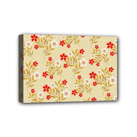 Illustration Pattern Flower Floral Mini Canvas 6  X 4  (stretched) by Ravend