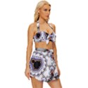 Mandelbrot Fractal Background Template Circle Vintage Style Bikini Top and Skirt Set  View3
