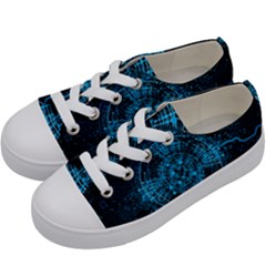 Network Circuit Board Trace Kids  Low Top Canvas Sneakers by Ravend