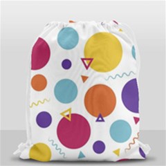Background Polka Dot Drawstring Bag (small) by Ravend
