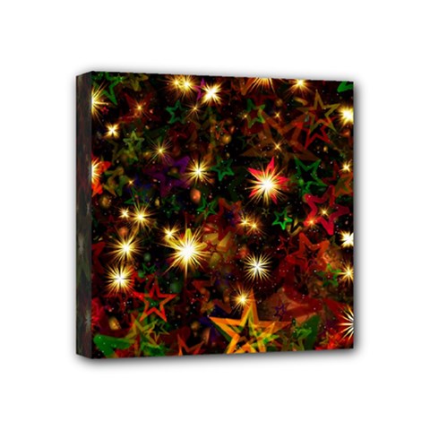 Christmas Xmas Stars Star Advent Background Mini Canvas 4  X 4  (stretched) by Ravend