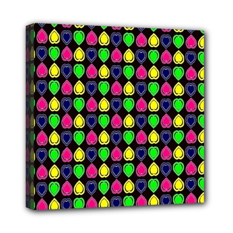 Colorful Mini Hearts Mini Canvas 8  X 8  (stretched) by ConteMonfrey