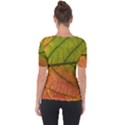 Leaf Autumn Fall Season Macro Shoulder Cut Out Short Sleeve Top View2