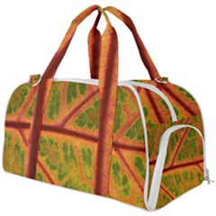 Leaf Veins Texture Autumn Fall Burner Gym Duffel Bag by Wegoenart