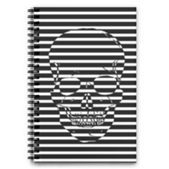 Striped-skull Demonic Skulls-stripe 5 5  X 8 5  Notebook by Casemiro
