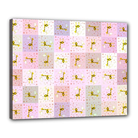 Giraffe Pattern Art Background Canvas 20  X 16  (stretched) by Ravend