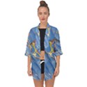 Art Marble Stone Rock Pattern Design Wallpaper Open Front Chiffon Kimono View1