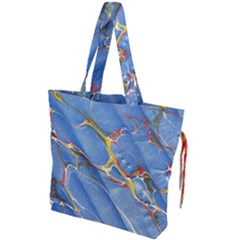 Art Marble Stone Rock Pattern Design Wallpaper Drawstring Tote Bag by Ravend