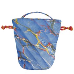 Art Marble Stone Rock Pattern Design Wallpaper Drawstring Bucket Bag by Ravend