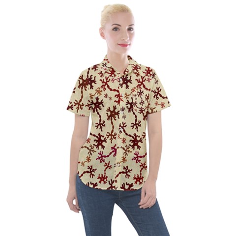Neuron Nerve Cell Neurology Women s Short Sleeve Pocket Shirt by Ravend