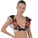 Halloween Plunge Frill Sleeve Bikini Top View1