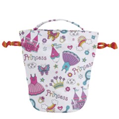 Princess Element Background Material Drawstring Bucket Bag by danenraven