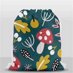 Autumn Nature Sheets Forest Drawstring Bag (small) by Ravend