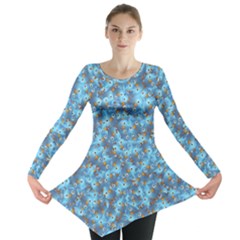 Angry Baby Chicken Illustration Random Pattern Long Sleeve Tunic  by dflcprintsclothing