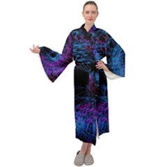 Symmetry Awesome 3d Digital Art Graphic Pattern Vortex Maxi Velour Kimono by danenraven