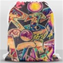 Doodle Wallpaper Texture Grafiti Multi Colored Art Drawstring Bag (Large) View2