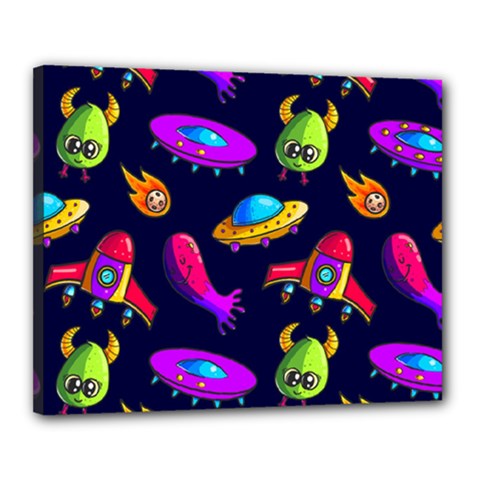 Space Pattern Canvas 20  X 16  (stretched) by Ravend