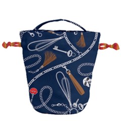Chains Seamless Pattern Drawstring Bucket Bag by Ravend