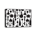 Wine Pattern Black White Mini Canvas 6  x 4  (Stretched) View1