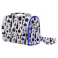 Wine Pattern Black White Satchel Shoulder Bag by Jancukart