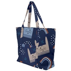 Colorful-cute-cats-seamless-pattern Zip Up Canvas Bag by Jancukart