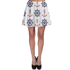 Nautical-seamless-pattern Skater Skirt by Jancukart