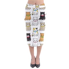 Cat-kitten-seamless-pattern Midi Pencil Skirt by Jancukart