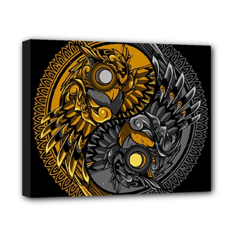 Yin-yang-owl-doodle-ornament-illustration Canvas 10  X 8  (stretched) by Jancukart