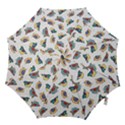 Seamless-pattern-with-hand-drawn-bird-black Hook Handle Umbrellas (Medium) View1