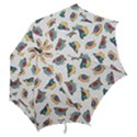 Seamless-pattern-with-hand-drawn-bird-black Hook Handle Umbrellas (Medium) View2