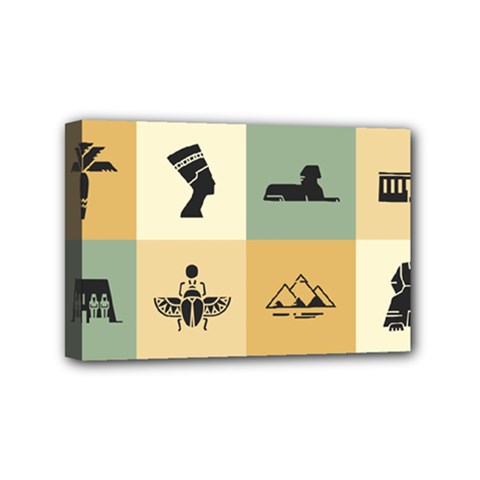 Egyptian-flat-style-icons Mini Canvas 6  X 4  (stretched) by Jancukart