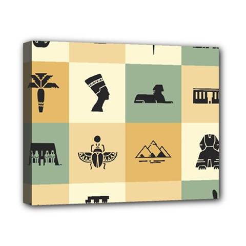 Egyptian-flat-style-icons Canvas 10  X 8  (stretched) by Jancukart