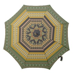 Seamless-pattern-egyptian-ornament-with-lotus-flower Hook Handle Umbrellas (small) by Jancukart