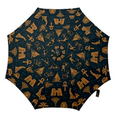 Dark-seamless-pattern-symbols-landmarks-signs-egypt Hook Handle Umbrellas (medium) by Jancukart