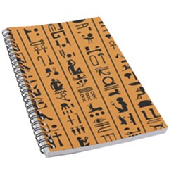 Egyptian-hieroglyphs-ancient-egypt-letters-papyrus-background-vector-old-egyptian-hieroglyph-writing 5 5  X 8 5  Notebook by Jancukart