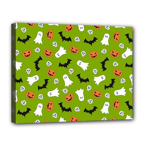 Pattern Seamless Halloween Fall Canvas 14  X 11  (stretched) by Wegoenart