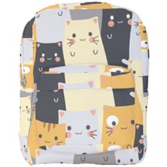 Seamless Pattern Cute Cat Cartoons Full Print Backpack by Wegoenart
