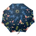 Seamless Pattern With Funny Alien Cat Galaxy Folding Umbrellas View1