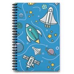 Rocket Ship Space Seamless Pattern 5 5  X 8 5  Notebook by Wegoenart