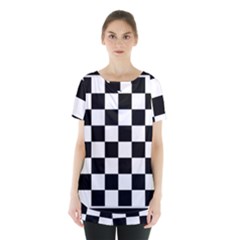 Chess Board Background Design Skirt Hem Sports Top by Wegoenart