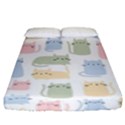 Cute-cat-colorful-cartoon-doodle-seamless-pattern Fitted Sheet (King Size) View1