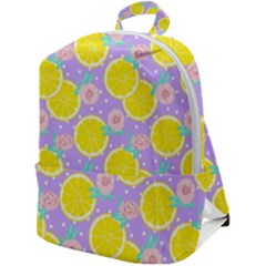 Purple Lemons  Zip Up Backpack by ConteMonfrey