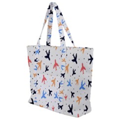 Sky Birds - Airplanes Zip Up Canvas Bag by ConteMonfrey