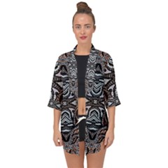 Autumn Patterns Open Front Chiffon Kimono by kaleidomarblingart