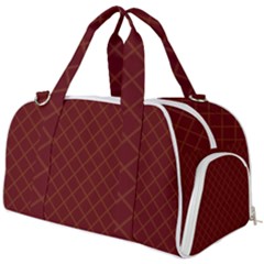 Diagonal Dark Red Small Plaids Geometric  Burner Gym Duffel Bag by ConteMonfrey
