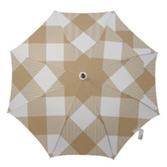 Clean Brown White Plaids Hook Handle Umbrellas (medium) by ConteMonfrey