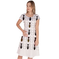 Ants Insect Pattern Cartoon Ant Animal Classic Short Sleeve Dress by Ravend