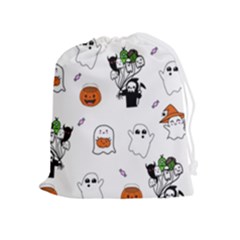 Halloween Jack O Lantern Vector Drawstring Pouch (xl) by Ravend