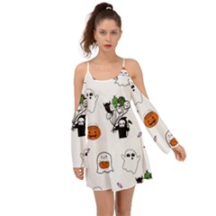 Halloween Jack O Lantern Vector Kimono Sleeves Boho Dress by Ravend